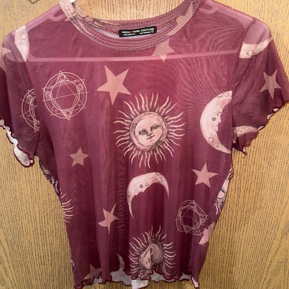 Purple mesh crop top